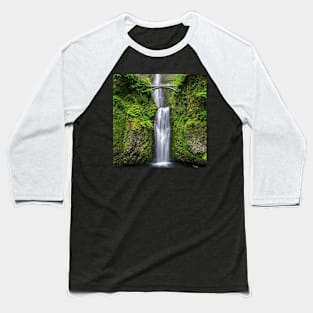 Beautiful Waterfall Meditation Gift Wild Nature Photography Baseball T-Shirt